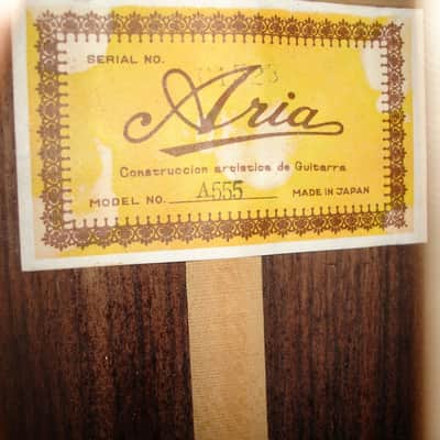 Vintage Aria A555 Classical Nylon-String Acoustic Guitar w/ Case image 6