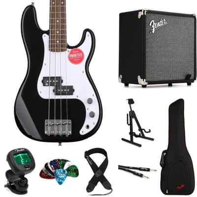 Squier Mini Precision Electric Bass and Fender Rumble 15 Amp Essentials Bundle - Black image 2