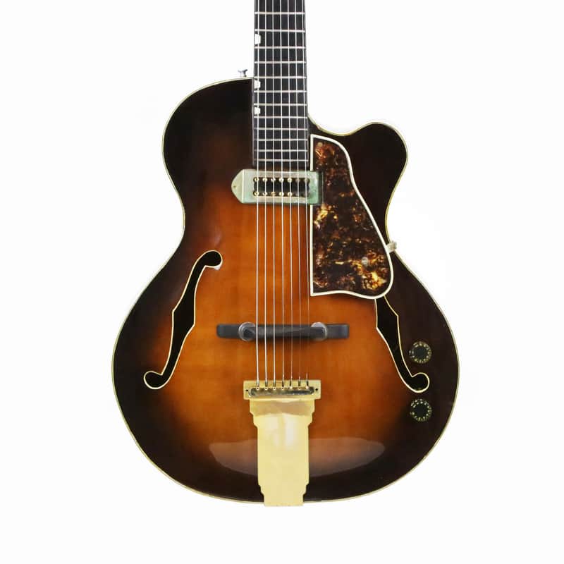 1973 Carl Barney No. 14 7-String Archtop Electric Acoustic Jazz Guitar Dark Sunburst Vintage Original Rare Early Production Made for Bucky Pizzerelli w/ Original Hard Case image 1