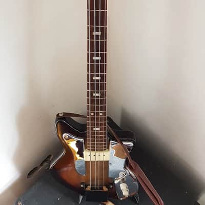Vintage early 1960 Guyatone Hoshino Star Logo Bass Tobacco Burst Short Scale #1950 4 String Japan (MIJ) image 8