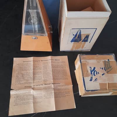 Vintage 1969 Wittner / Sinn Maelzel Metronome – Maple Wood w/ Bell – Full Kit image 3