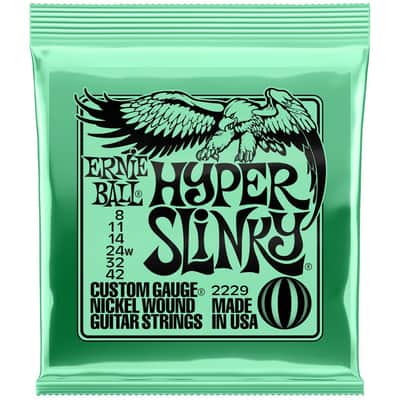 Ernie Ball P02229 Hyper Slinky Nickel Wound Electric Guitar Strings (8-42)