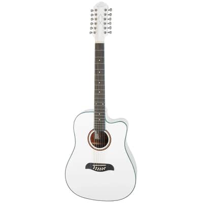 Oscar Schmidt OD312CEWH Dreadnought Cutaway Style Mahogany Neck 12-String Acoustic-Electric Guitar image 2