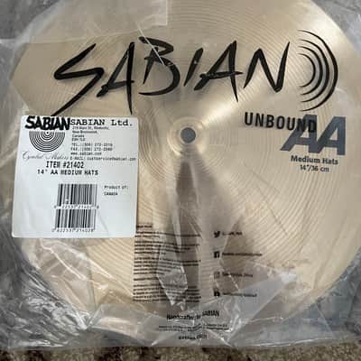 Sabian 14" AA Medium Hi-Hat Cymbals (Pair) - Natural/Traditional image 1