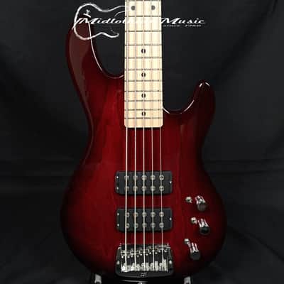 G&L Tribute L-2500 - 5-String Active Bass Guitar - Red Burst Finish image 2
