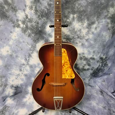 Vintage RARE 1943 Silvertone Model 710 Sunburst Archtop Neck Reset Pro Setup Hard Shell Case image 1