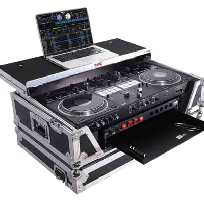 PROX XS-REV71K2U WLT LED ATA Style Flight Case for Pioneer DDJ-REV7 DJ Controller with 2U Rack Space Laptop Shelf Wheels LED image 4
