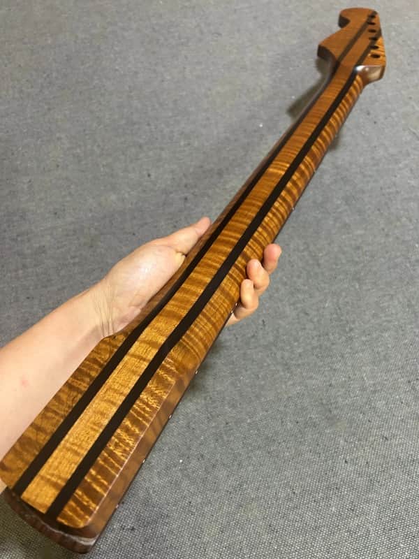 AAAAA 22Fret DIY satin 5piece Rosewood  Roasting flame Maple Stainless steel frets. 9.5 radiusElectric guitar Neck image 1