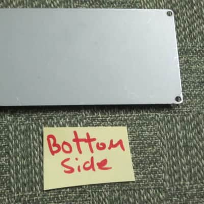 used genuine Boss Pink Label Taiwan Bottom Plate MISSING Serial Number (from 1998) - Pink Bottom Label, silver text / graphic, silver metal bottom plate (was originally from a BF-2 pedal) NO pedal / NO other items / NO screws image 17
