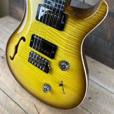 PRS Wood Library Custom 24 Semi-Hollow Flame Maple 10 Top Korina Back - Livingston Lemondrop 391118 image 6