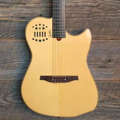 Used Godin Multiac Nylon A/E Guitar - Natural High Gloss w/Bag image 1