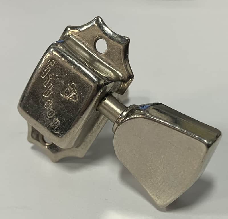 Gibson- tulip tuner, bass side, nickel, 70's. Made by Schaller image 1