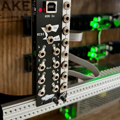 6Ux104HP Portable Eurorack Case Powered Dark Walnut Module and Cables image 5