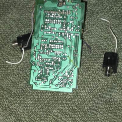 NOT working / For Repair / For parts / AS IS used Boss OS-2 CIRCUIT BOARD with circuit board components and INPUT, OUTPUT, & power jacks (NO: casing, LED, switch, bottom plate, knobs, nuts washers, screws & missing some wires) from around 2007 image 7