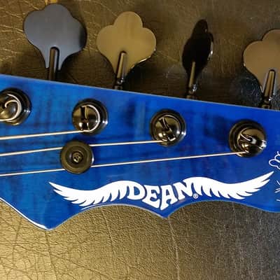 Dean John Entwistle Hybrid 2014 Trans Blue Flame Bass Guitar image 2