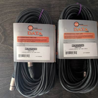 2x Live Wire DMX350-LW Advantage 3-Pin DMX Lighting Cable - 50' 2010s - Black image 2