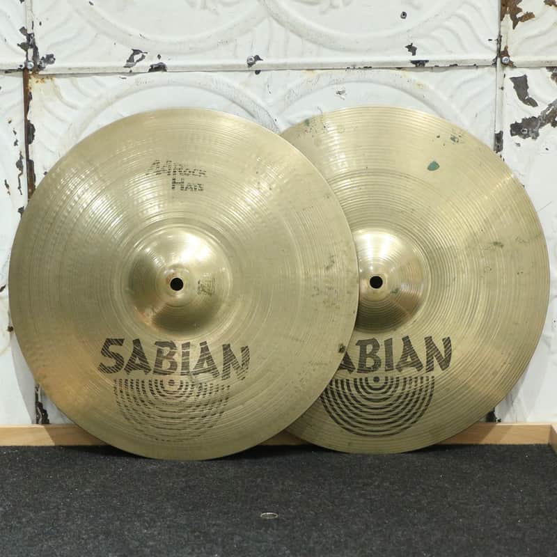 Used Sabian AA Rock Hi-Hat Cymbals 14in (1313/1422g) image 1