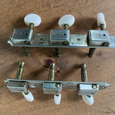 Kluson Deluxe Single Line -3 On-A-Side Vintage Tuning Machines 1950-1960 Nickel image 4