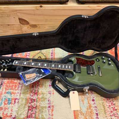 Gibson CME Exclusive SG Standard with T-Type Pickups, Tortoise Pickguard 2018 - Olive Drab image 8