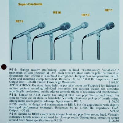 2008 Electro-Voice RE16 Supercardioid Dynamic Microphone Low Z w accessories RE15 RE10 RE11 Steve Perry image 2