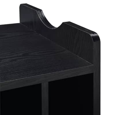 Vinyl Record Player Stand – Turntable Table with 4 Storage Cubbies for Up to 80 Albums (Black) image 4