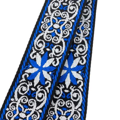 Blue Shackles Embroidered Guitar Strap - Adjustable Punk & Metal Style image 3