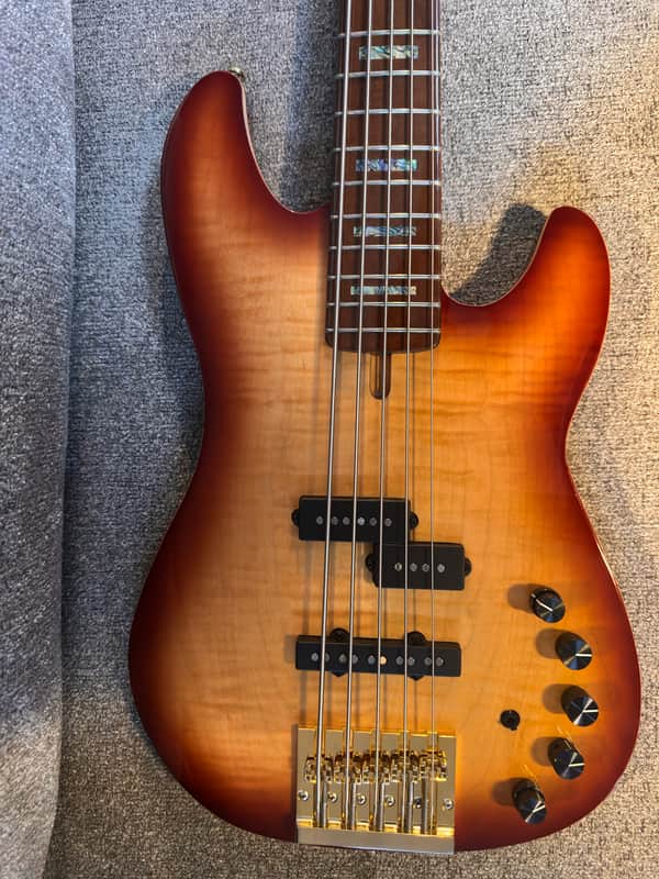 Sire Marcus Miller P10dx w/Major Upgrades 5-String Bass Roasted Flame Maple Fretboard, Natural 2023 - NT (Natural), TS (Tobacco Sunburst) image 1