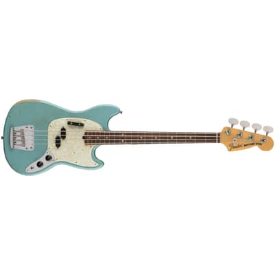 Fender JMJ Signature Road Worn Mustang Bass, Daphne Bleu, Rosewood Fingerboard image 6
