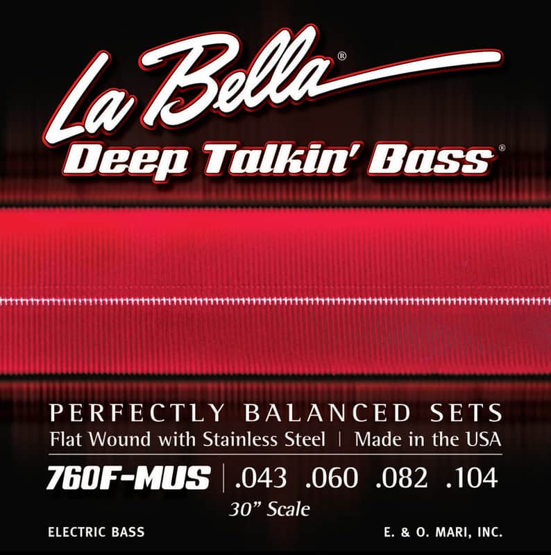 La Bella 760F-MUS Deep Talkin Bass Stainless Steel Flat Wound 30" Scale 43-104 image 1
