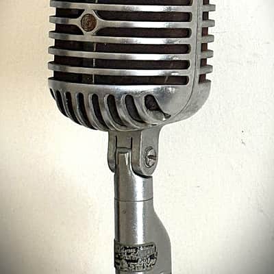 Vintage 1940s Shure Bros 55C Dynamic Microphone, works great, incl stand & cable image 7