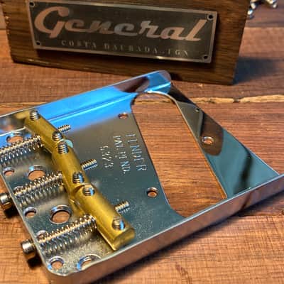 General Vintage Tone  Telecaster Bridge plate Fender and GVT Custom made Pure brass compensated sadd image 4