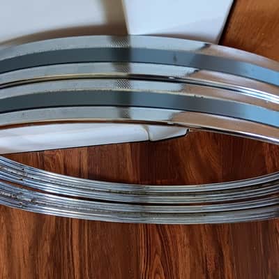 2-VINTAGE 1980's TAMA IMPERIALSTAR 22" BASS DRUM METAL HOOP'S ROYAL PEWTER.. image 2