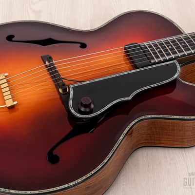 Harvey Leach Cutaway Archtop 17" Carved Acoustic Electric Guitar Sunburst w/ Benedetto, Case image 6