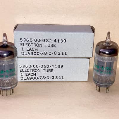1978 GE 5751 JAN Mil-Spec Tubes, Platinum Matched Pair, NOS/NIB, Tested, Matched Codes image 2