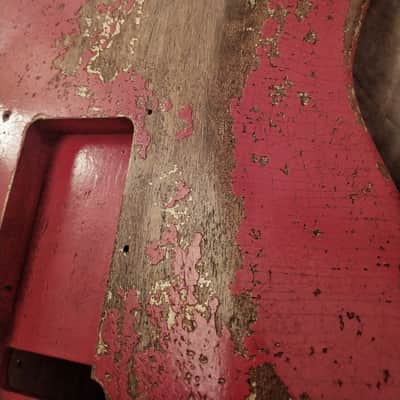 #202624 :: Baldman's Relic Stratocaster body in Heavy Relic Hot Rod Red nitro finish :: Roadworn Aged image 13