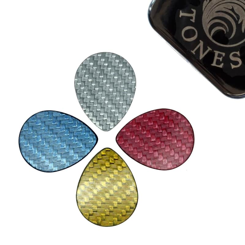 2024 Timber Tones Teardrop Carbon Fibre Guitar Picks – 4 Assor…