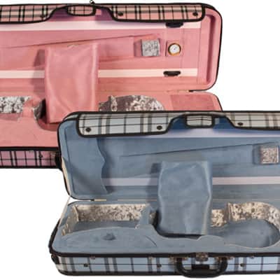 Howard Core Pink Plaid Oblong 4/4 Violin Suspension Case image 2