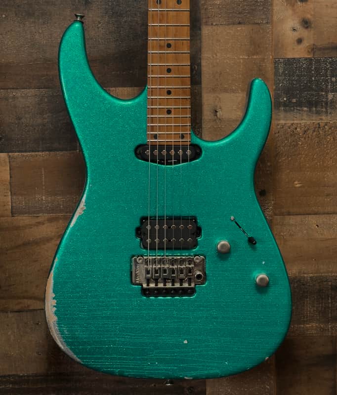 Tom Anderson Guitarworks Angel Player Big Sparkle Teal Guitar image 1