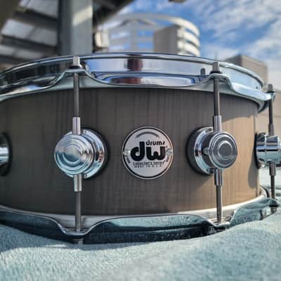 DW Collector's Series Eucalyptus /Maple Exotic HVLT Snare, Natural Satin, 5x14 image 14