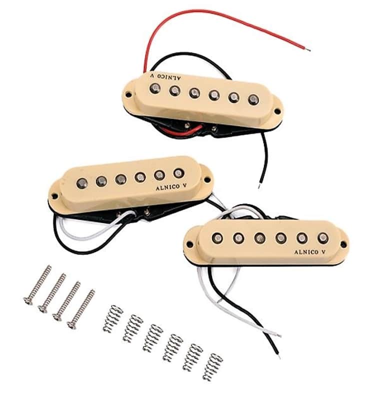 Cream Hot Texas Swamp Alnico V Single Coil Guitar Pickups Set for Stratocaster image 1