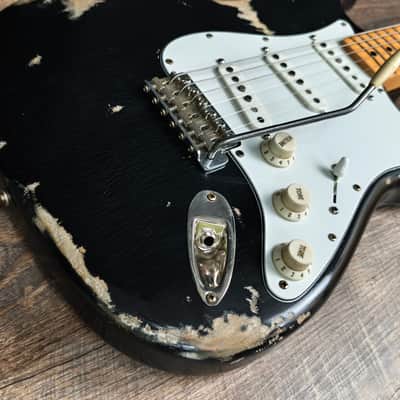 MyDream Stratocaster Custom Built -Heavy Relic Black CBS Hepcat 69 image 5