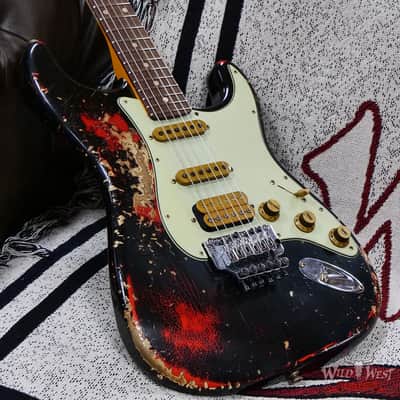 2026 Fender Custom Shop Black Lightning Stratocaster Floyd Rose HSS Rosewood Board Heavy Relic Candy Tangerine 8.05 lbs image 8