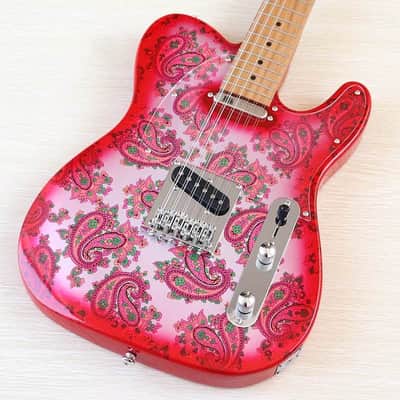 Custom Handmade Pink Amoeba Finish 12 String Electric Guitar, Okoume Wood Body, Roasted Maple Neck image 1