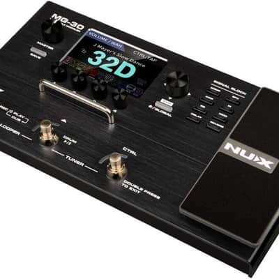 NUX MG-30 Versatile Modeler Multi Effects Guitar Processor Pedal Bundle W/ 15' Guitar Cable and 2 Flat Pedal Patch Cables image 2