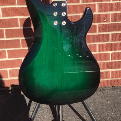 2017 G&L USA SB-2 Green Burst Left Handed 4-String image 5
