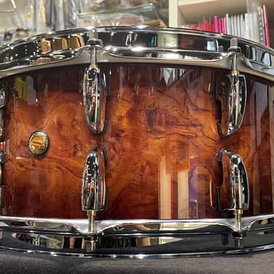 Pearl MWAC1465S20/C4 MasterWorks Snare Drum 16ply Heavy Shell Natural Bubinga Burst 14"×6.5" image 5