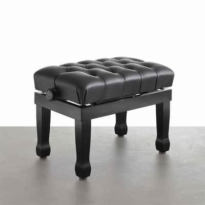 CGM Piano Bench - Leather - Pneumatic Lift Mechanism - NG-13 - New - Polished Black image 1