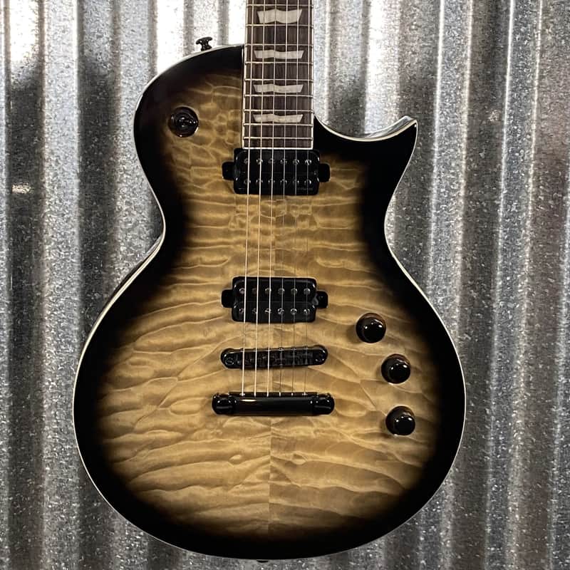 ESP LTD EC-1000T CMT Quilt Top Charcoal Burst Guitar #1789 Used image 1