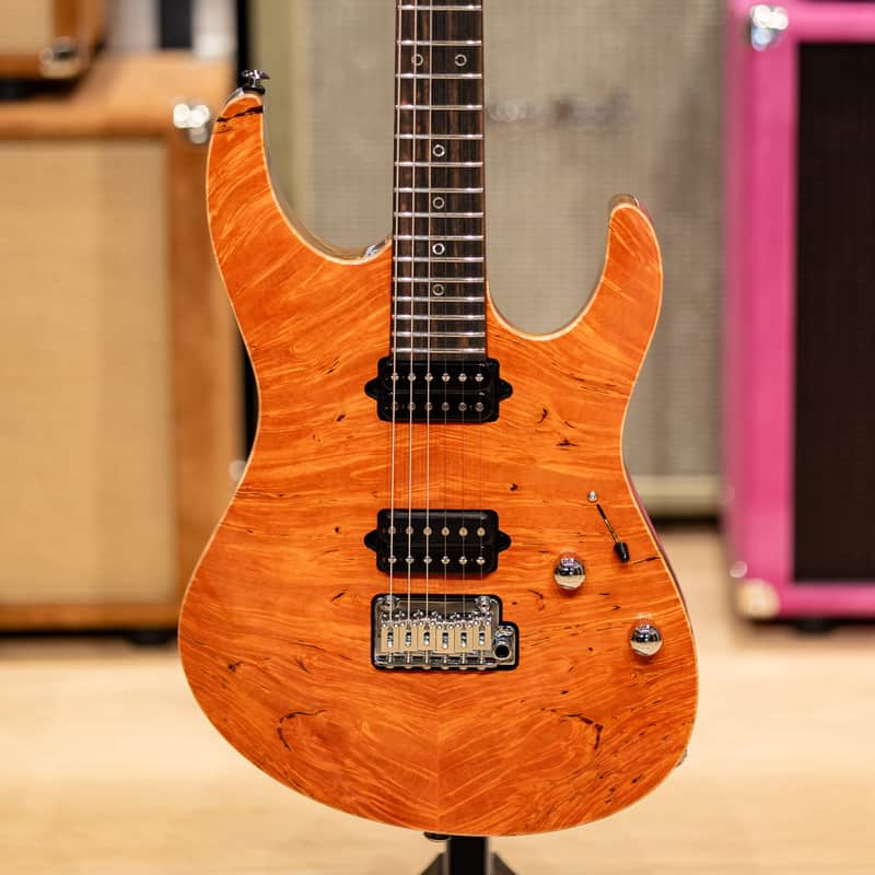 Suhr Custom Modern Waterfall Burl Maple/Black Limba - Trans Orange image 1