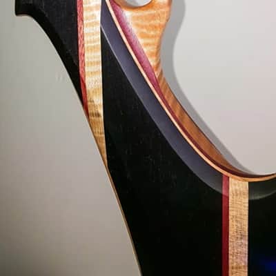 Rockhewer Custom Staggered MythosX Rainbow Scroll 4 String Bass 2018 Natural Oil image 9